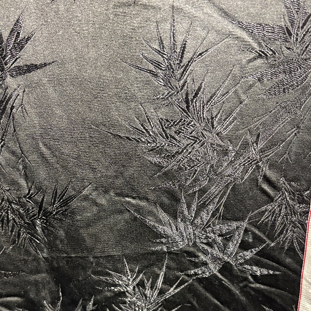 Vintage 50’s? heavy satin 29 x 113 Elegant Black Textured‎ Fabric B1